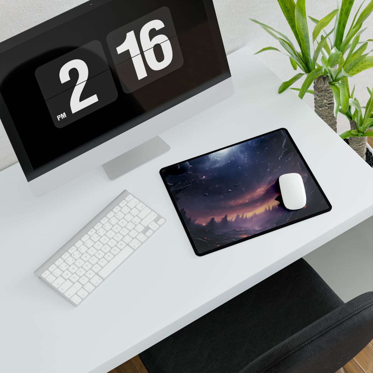 Black Hole Cosmic Art: A Planetary Masterpiece - Desk Mat