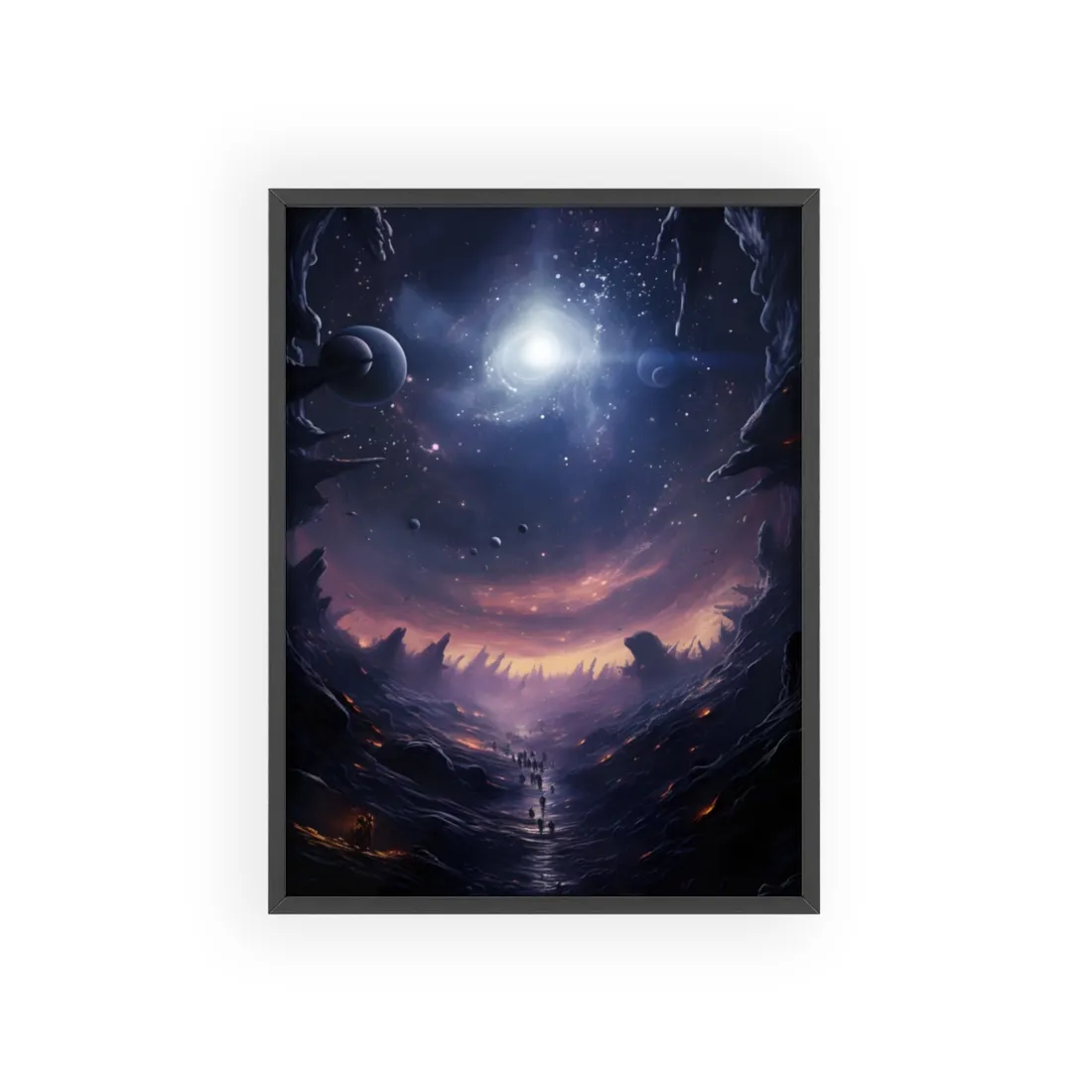 Black Hole Cosmic Art: A Planetary Masterpiece - Framed Poster