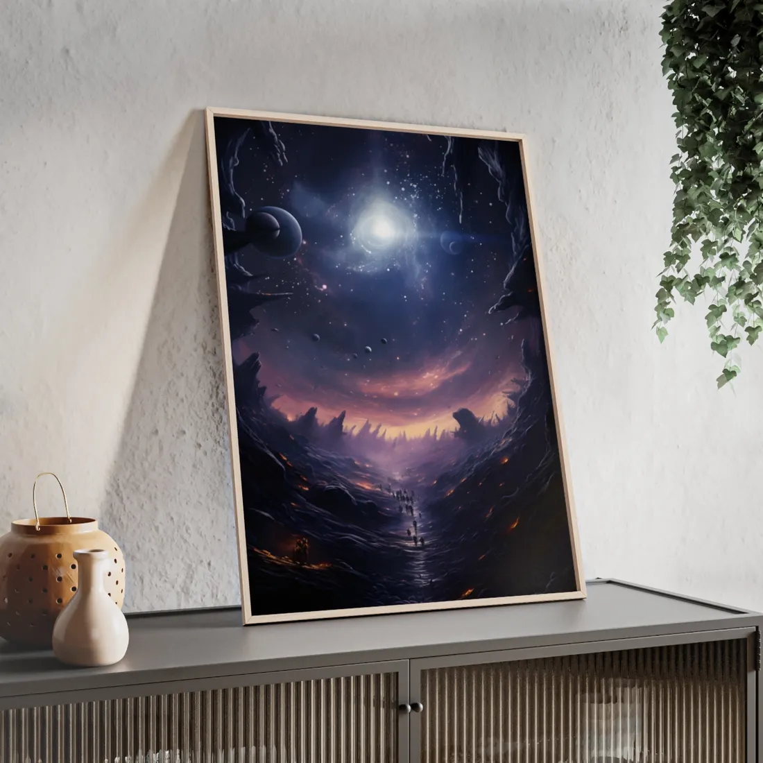 Black Hole Cosmic Art: A Planetary Masterpiece - Framed Poster