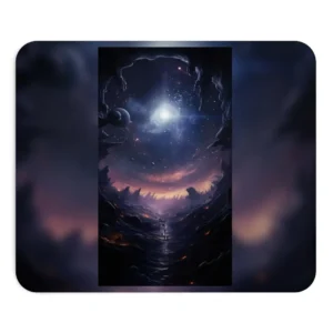 Galaxy over Rocky Canyon Path Mouse Pad