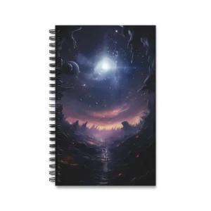 Galaxy over Rocky Canyon Path Spiral Notebook