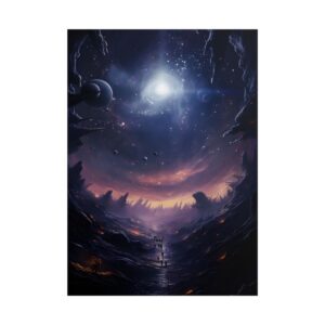 Galaxy over Rocky Canyon Path Poster