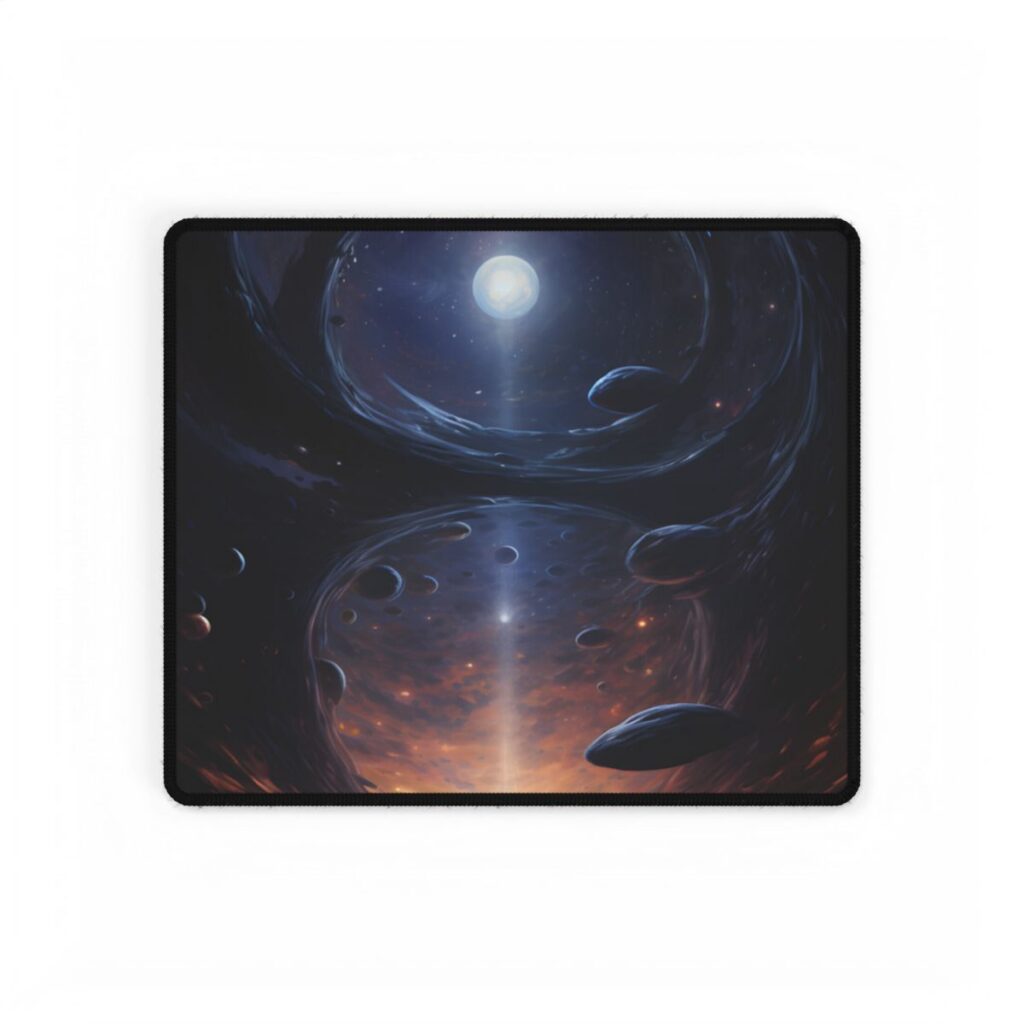 Black Hole Cosmic Dance: Massive Planet Orbits a Dark Star - Desk Mat