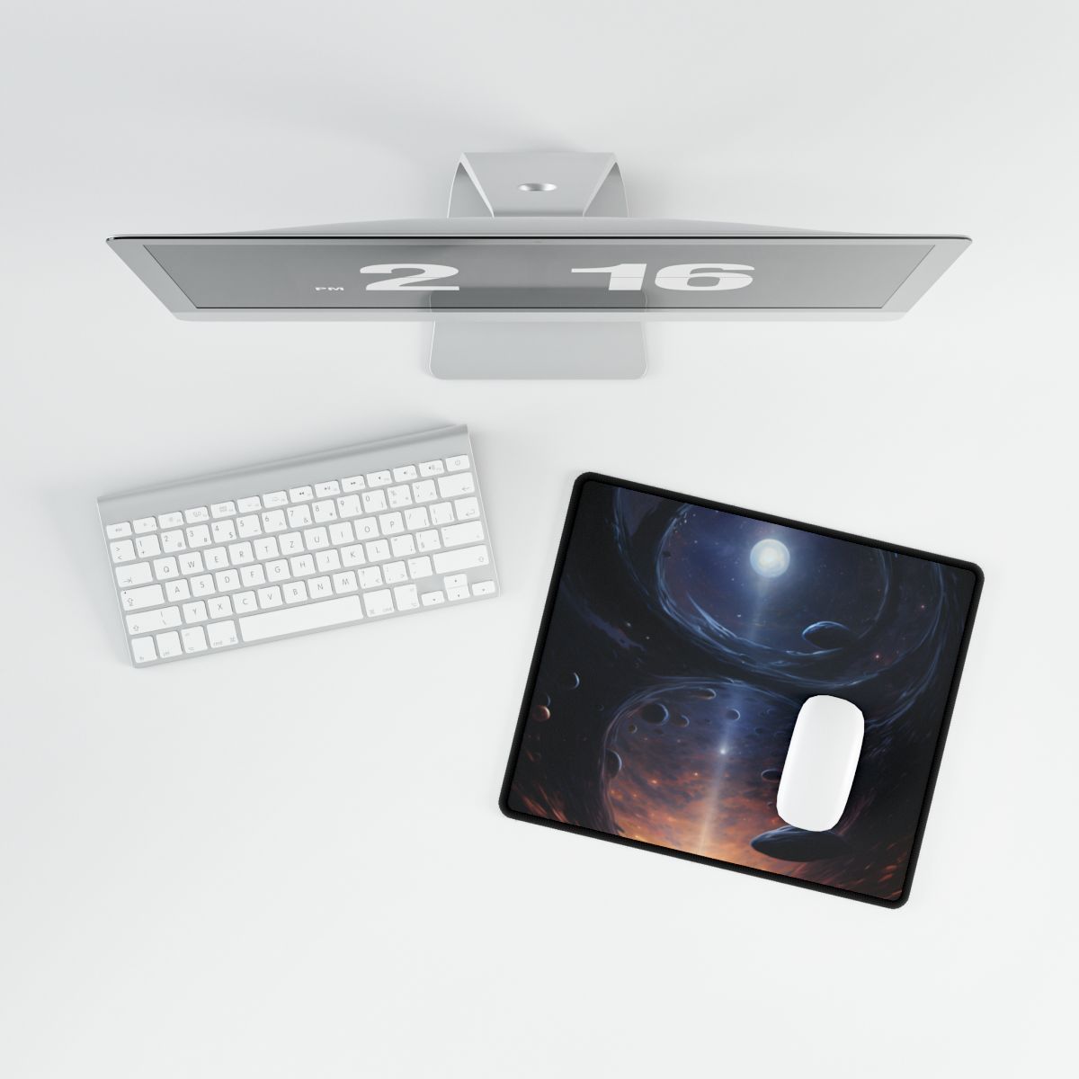 Black Hole Cosmic Dance: Massive Planet Orbits a Dark Star - Desk Mat