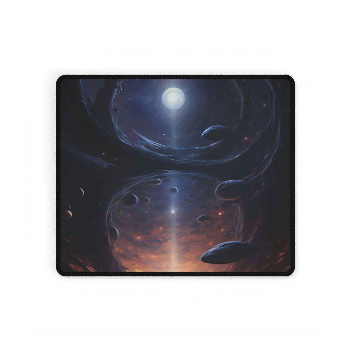 Black Hole Cosmic Dance: Massive Planet Orbits a Dark Star - Desk Mat