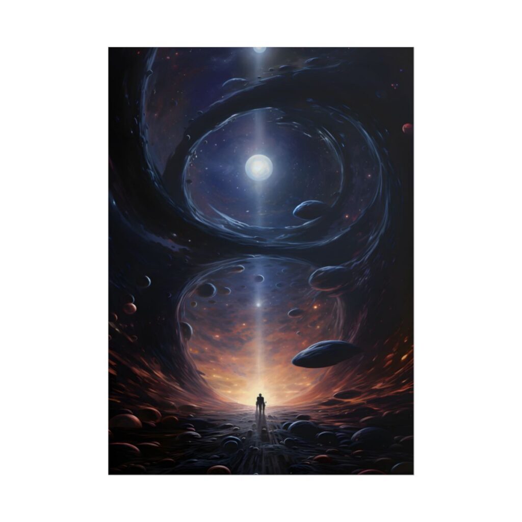 Black Hole Cosmic Dance: Massive Planet Orbits a Dark Star - Poster