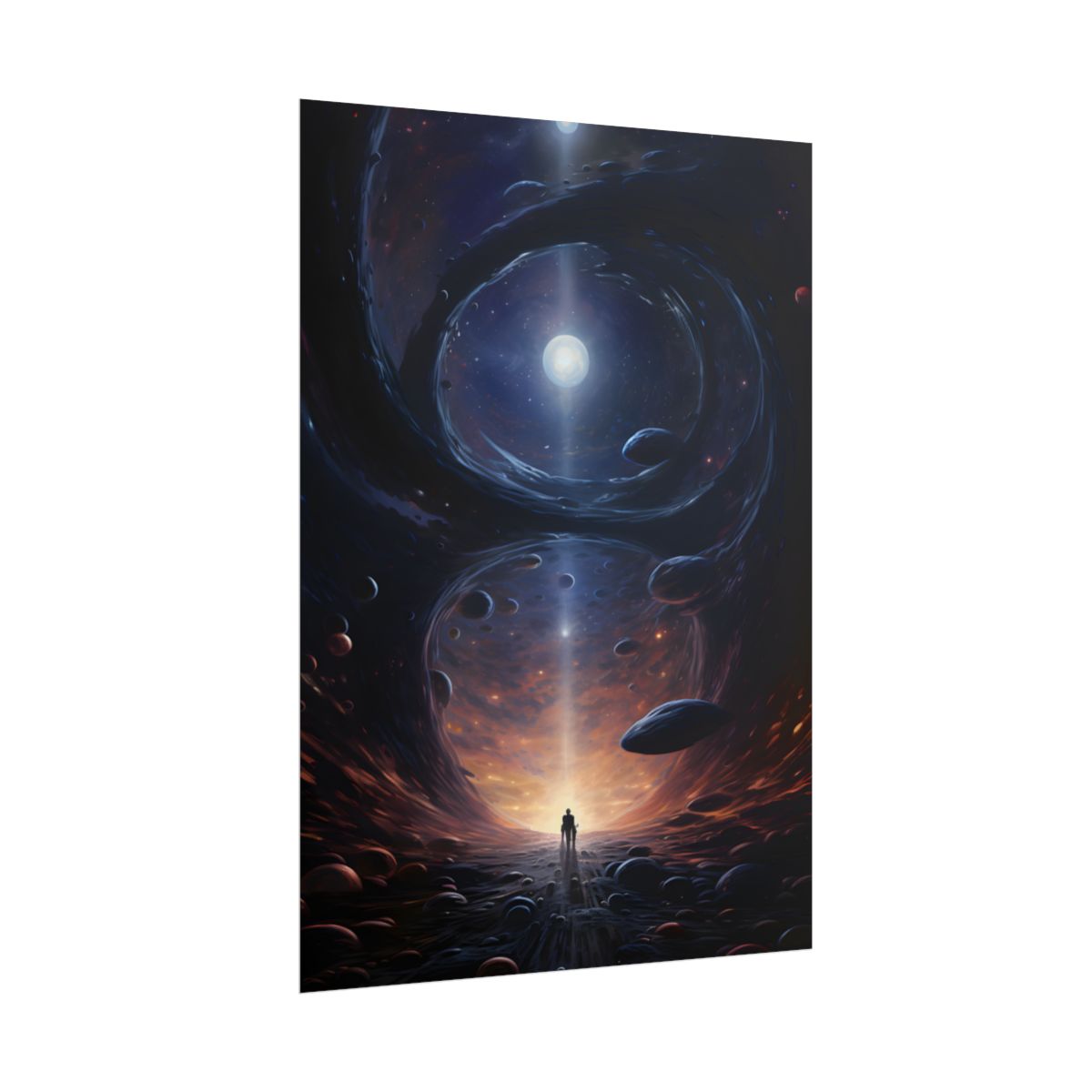 Black Hole Cosmic Dance: Massive Planet Orbits a Dark Star - Poster