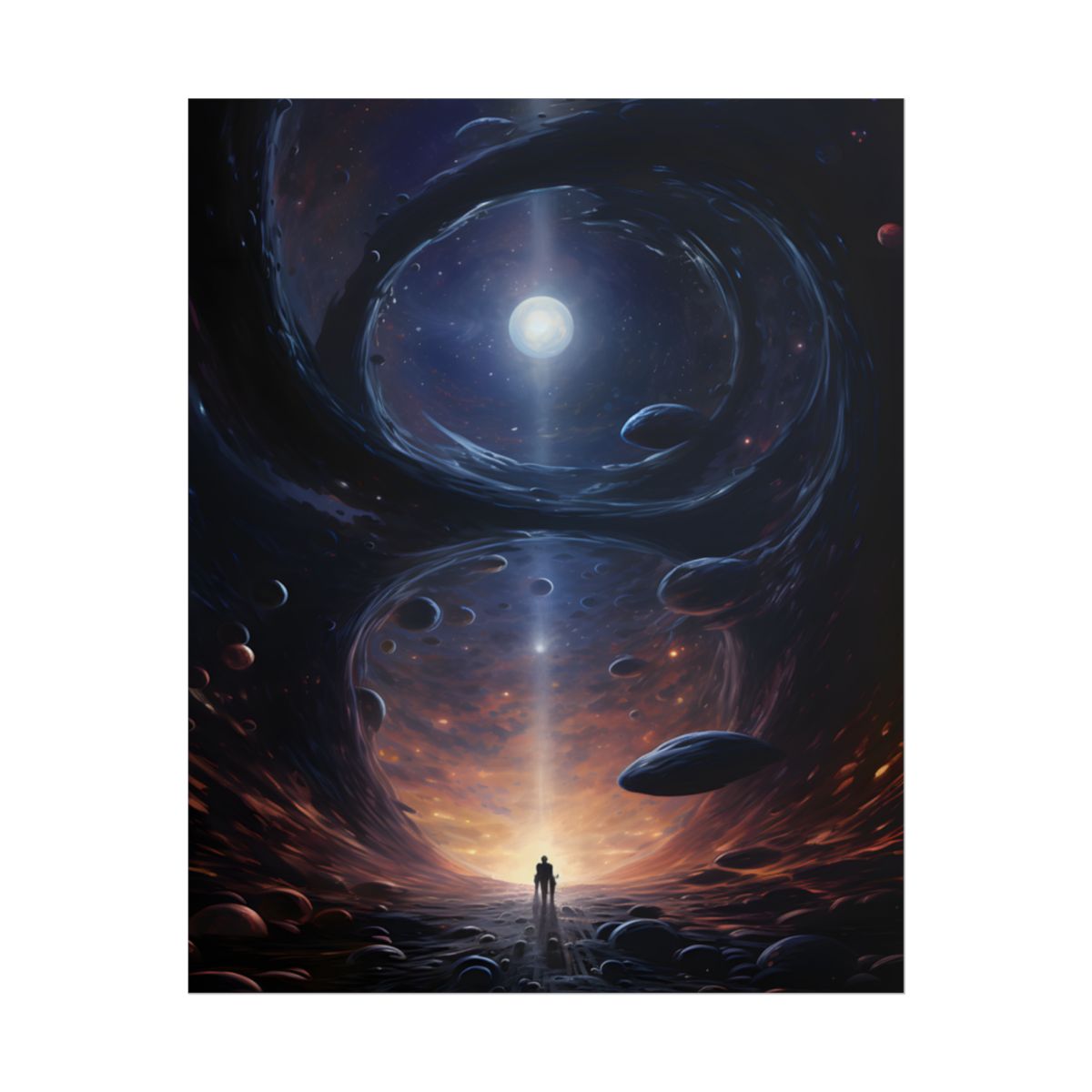 Black Hole Cosmic Dance: Massive Planet Orbits a Dark Star - Poster