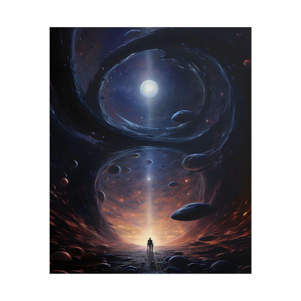 Black Hole Cosmic Dance: Massive Planet Orbits a Dark Star - Poster