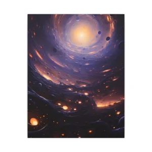 Swirling Galaxy with Glowing Core Canvas Print