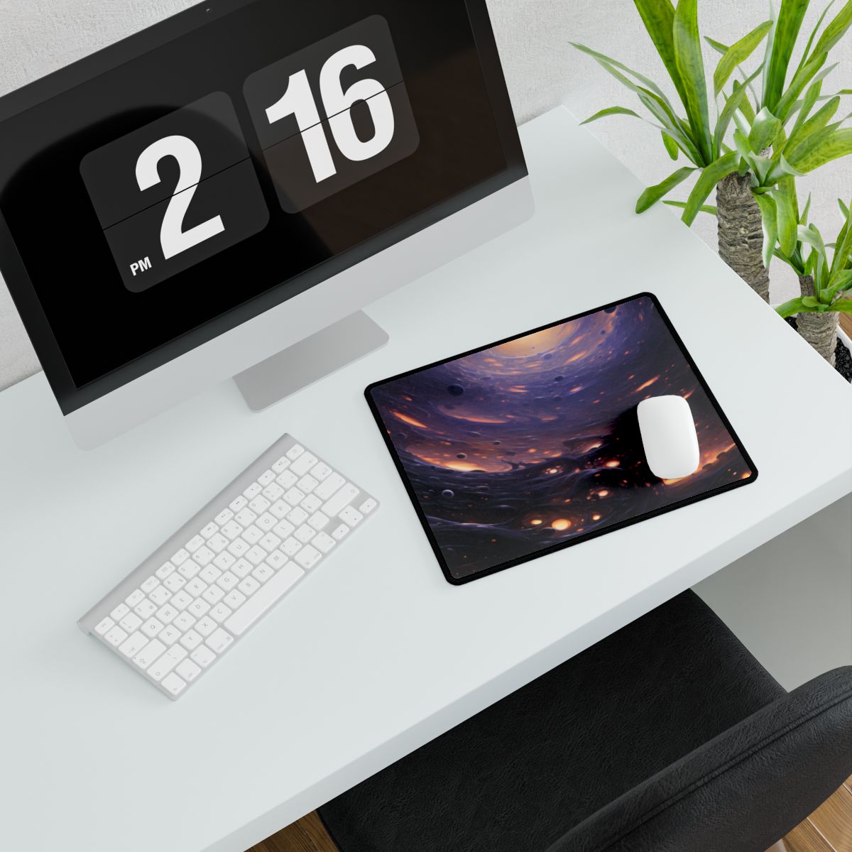 Black Hole Cosmic Encounter: Massive Planet Digital Art - Desk Mat