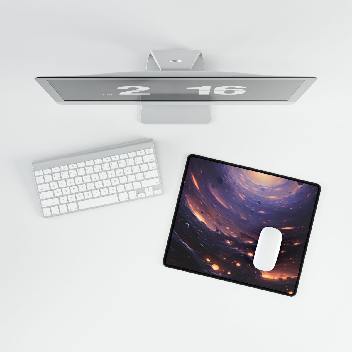 Black Hole Cosmic Encounter: Massive Planet Digital Art - Desk Mat