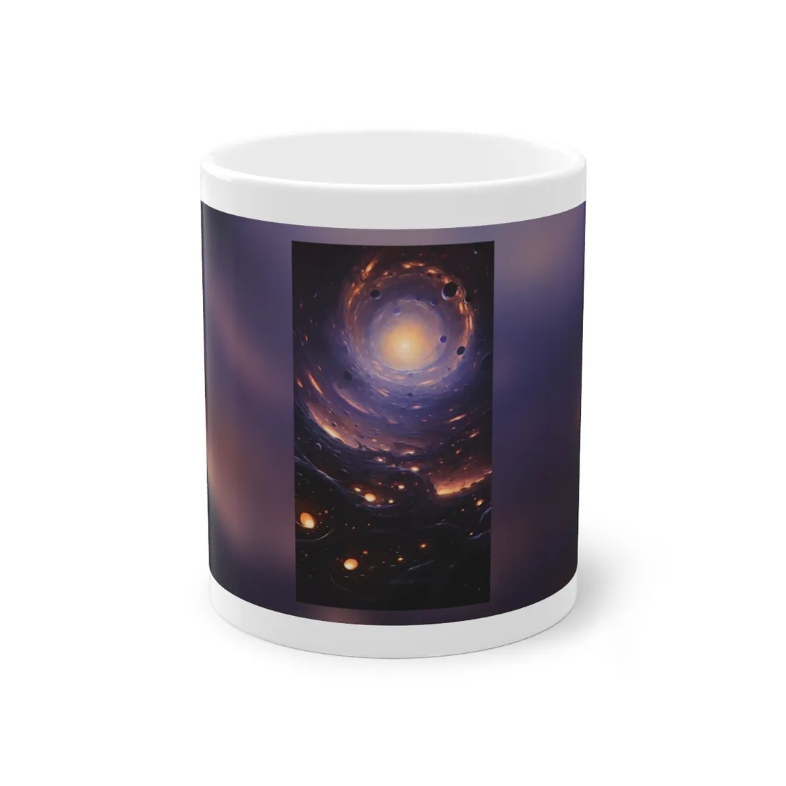 Black Hole Cosmic Encounter: Massive Planet Digital Art - Mug