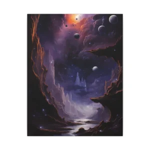 Nebula Landscape with Planets Canvas Print