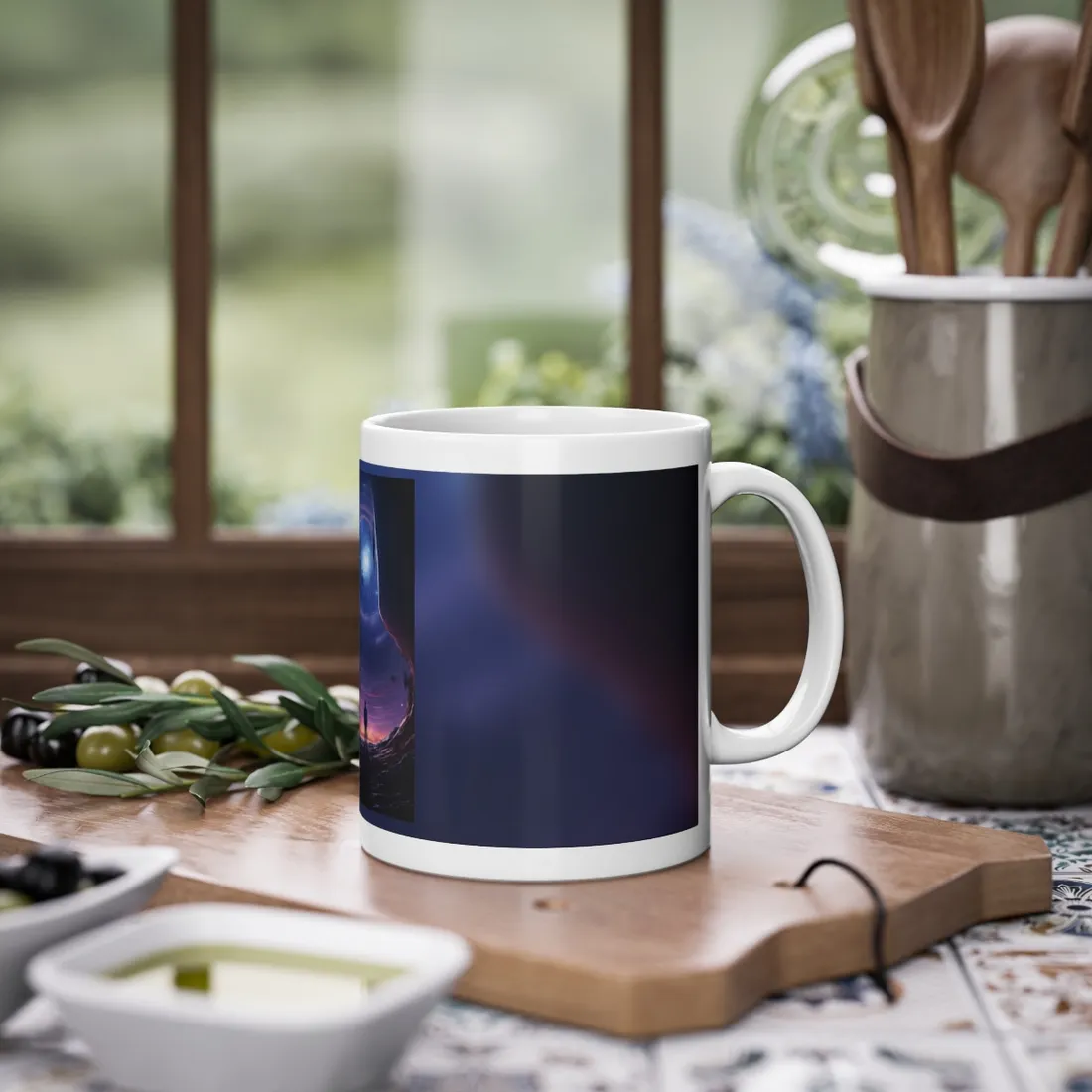 Black Hole Cosmic Odyssey: A Massive Planet's Space Journey - Mug