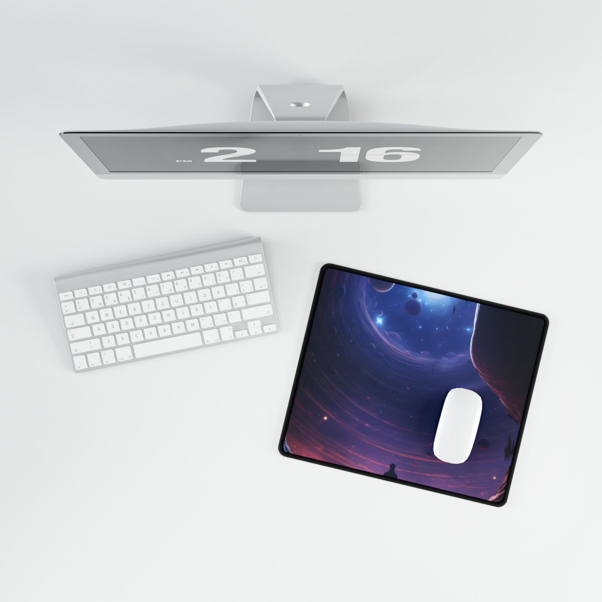 Black Hole Cosmic Odyssey: A Massive Planet's Space Journey - Desk Mat
