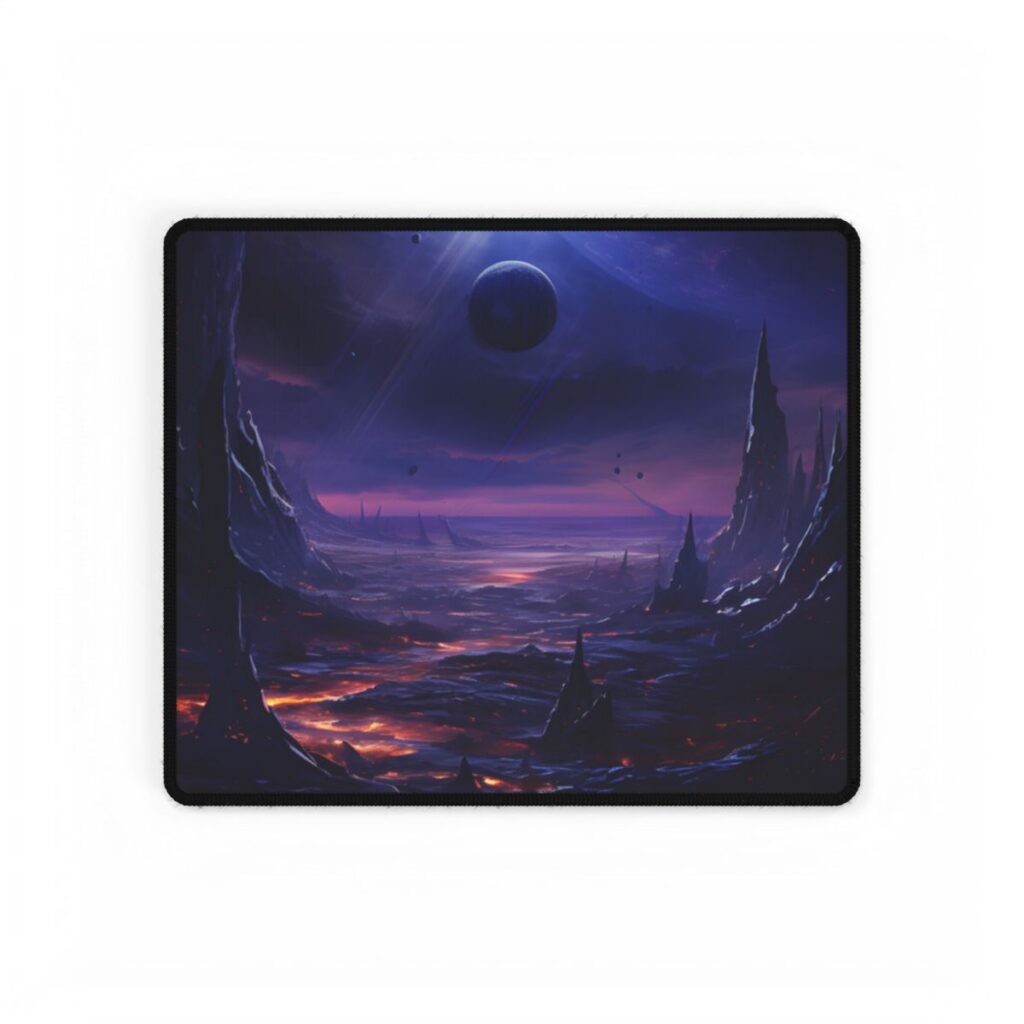Black Hole Cosmic Odyssey: Space Art Digital Print - Desk Mat