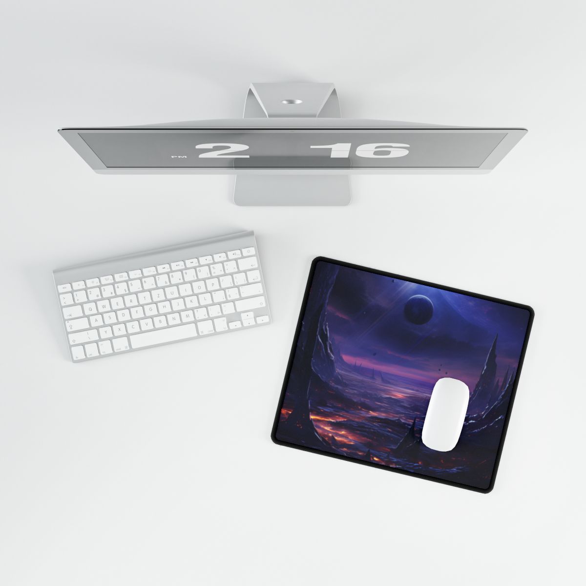 Black Hole Cosmic Odyssey: Space Art Digital Print - Desk Mat