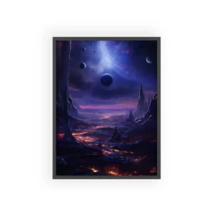 Alien Planet Landscape Framed Poster