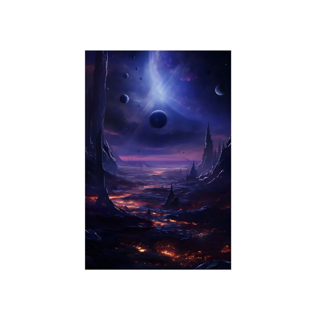 Black Hole Cosmic Odyssey: Space Art Digital Print - Metal Poster