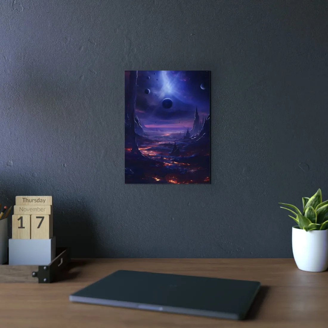 Black Hole Cosmic Odyssey: Space Art Digital Print - Metal Poster
