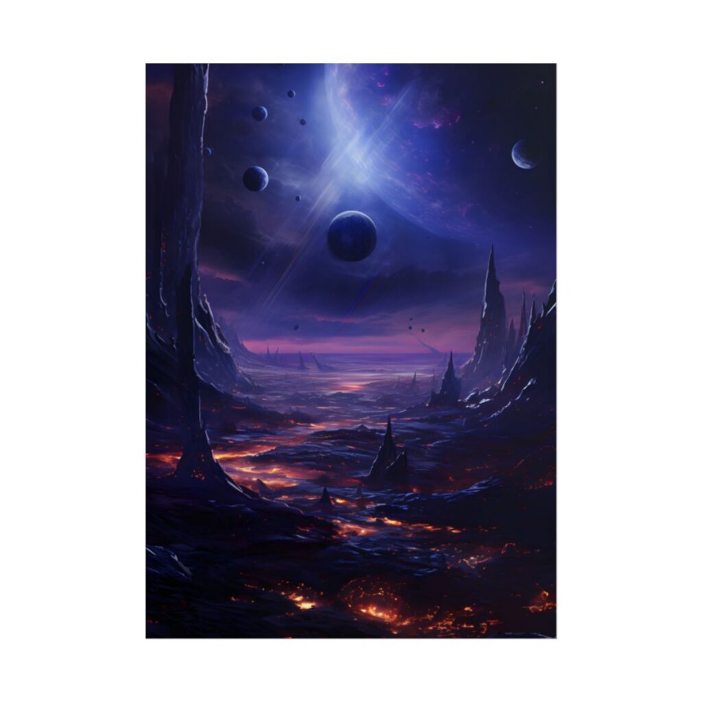 Black Hole Cosmic Odyssey: Space Art Digital Print - Poster