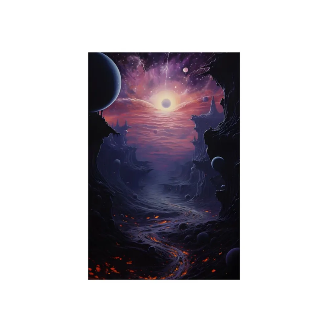 Black Hole Cosmos: Graphic Representation of a Massive Planet - Metal Poster