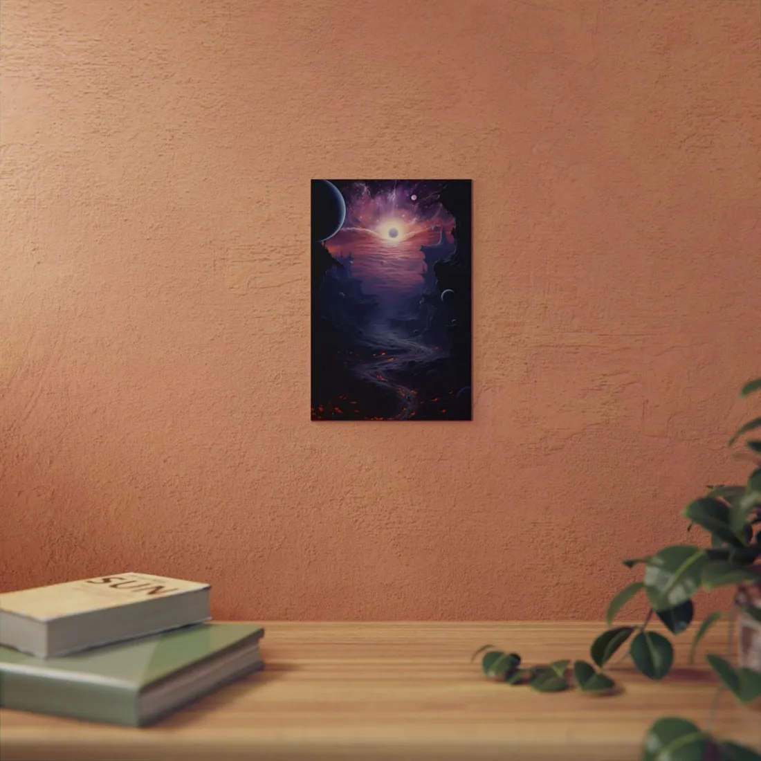 Black Hole Cosmos: Graphic Representation of a Massive Planet - Metal Poster