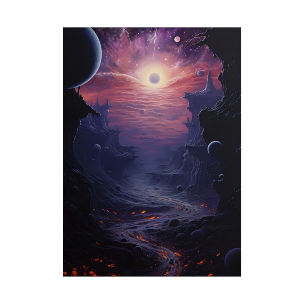 Black Hole Cosmos: Graphic Representation of a Massive Planet - Poster