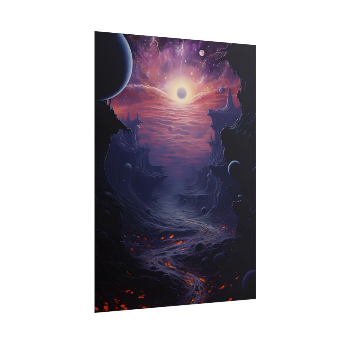 Black Hole Cosmos: Graphic Representation of a Massive Planet - Poster