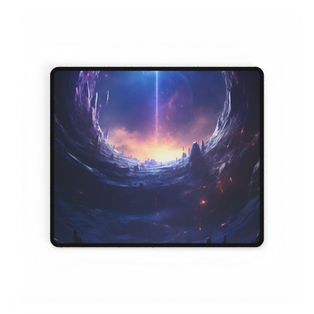 Black Hole Galaxy: Cosmic Digital Artwork - Desk Mat