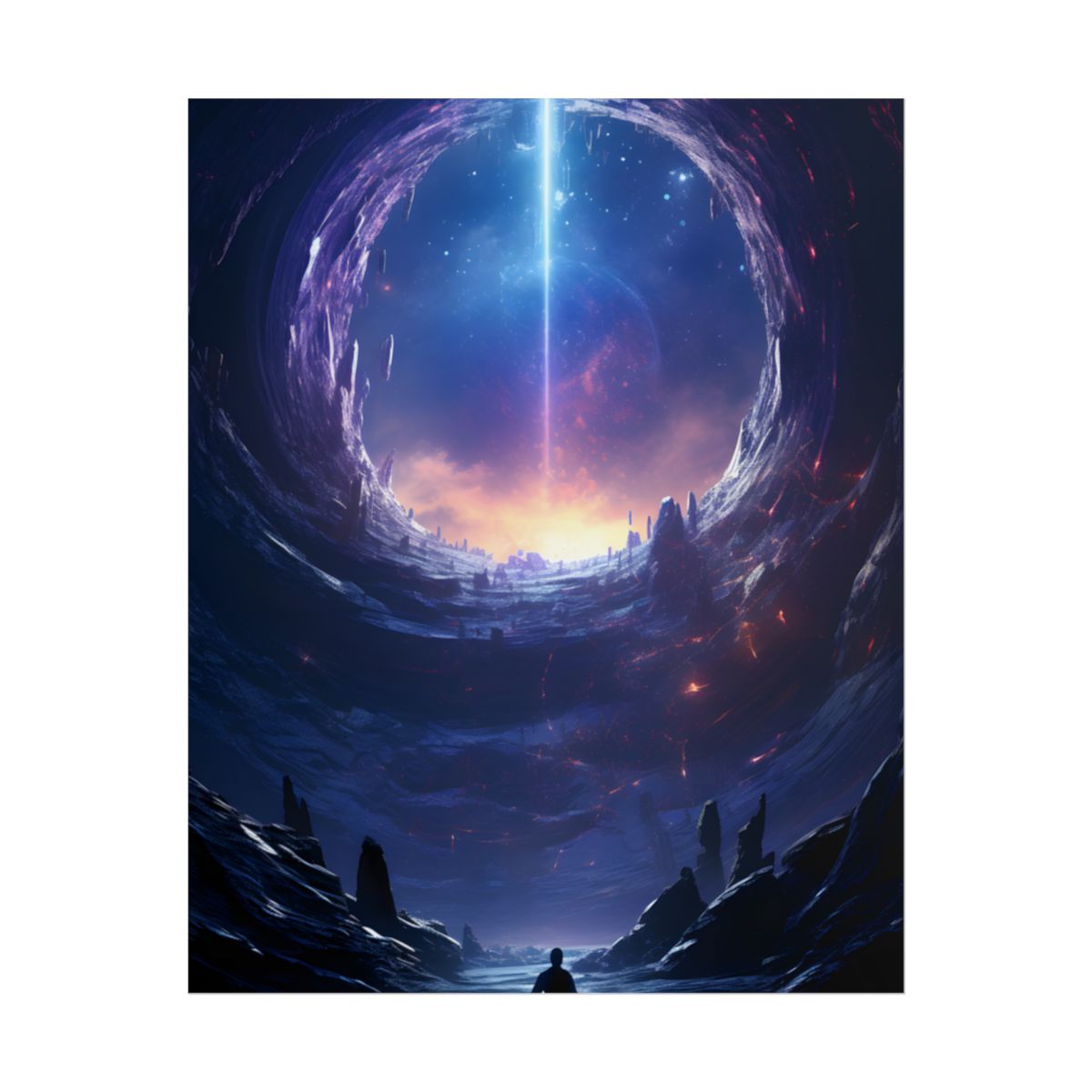 Black Hole Galaxy: Cosmic Digital Artwork - Poster