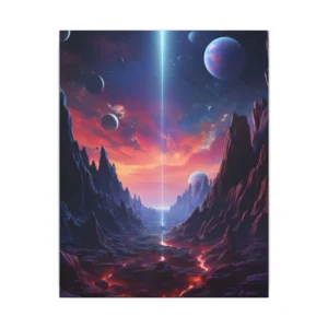 Alien Landscape with Glowing Lava Canvas Print