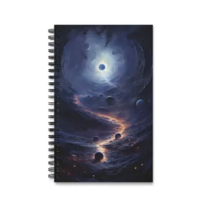 Swirling Space Vortex with Planets Spiral Notebook