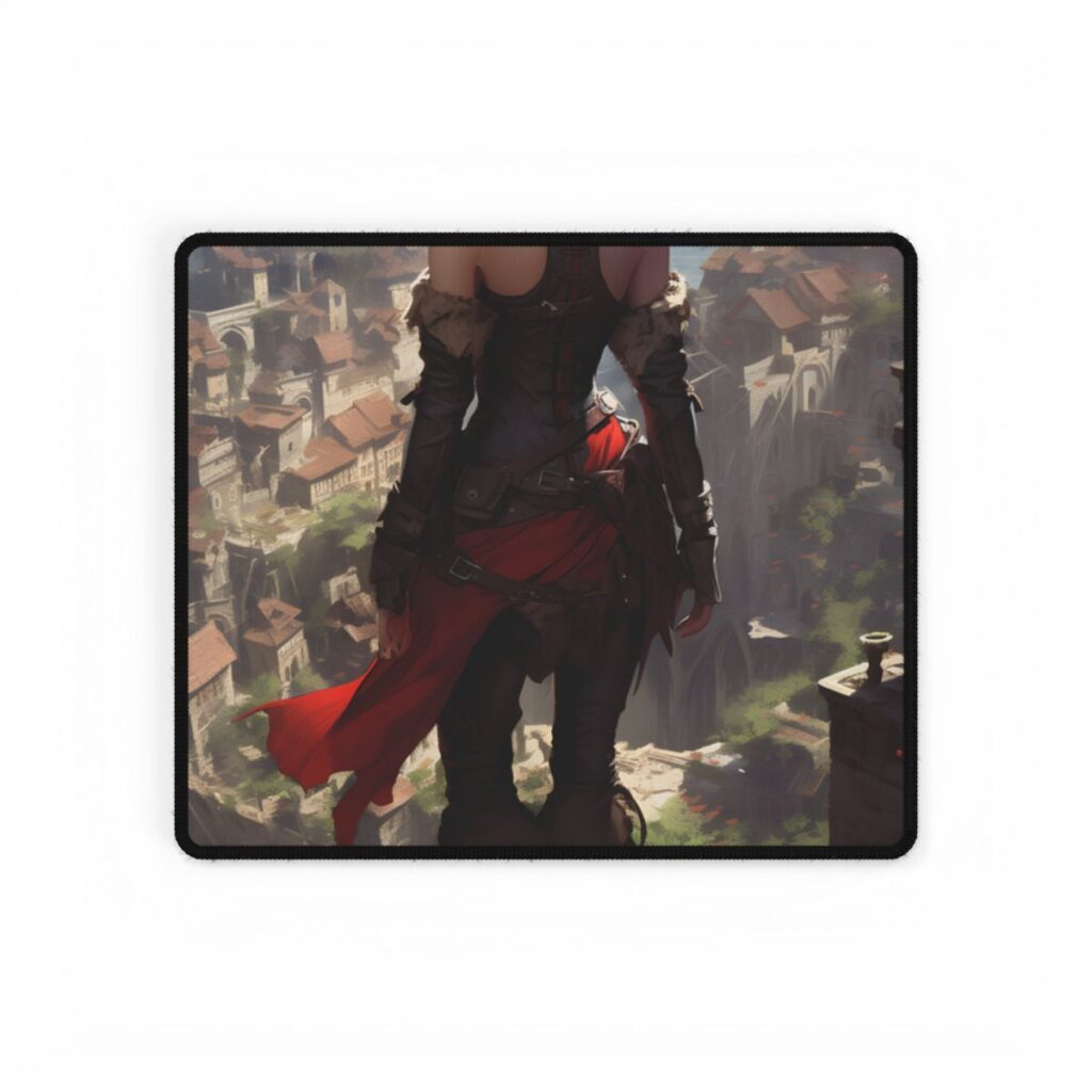 Blonde Anime Bloom: Calming Outdoor Artwork - Desk Mat