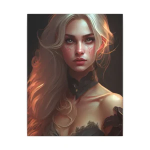 Woman with Long Blonde Hair Canvas Print