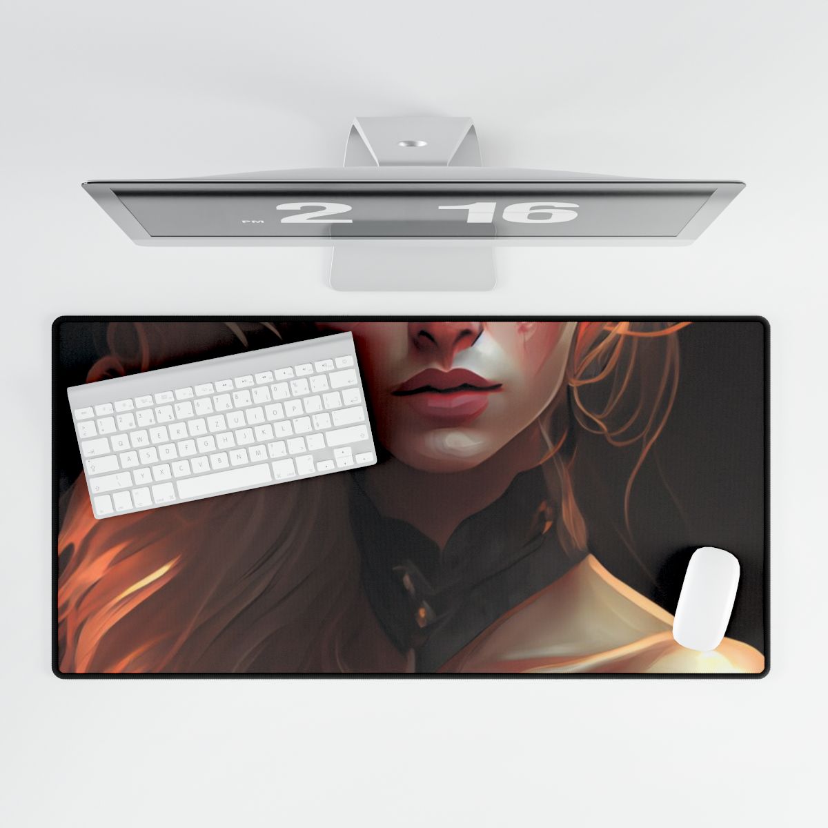 Blonde Beauty: Artistic Portrait of a Woman - Desk Mat