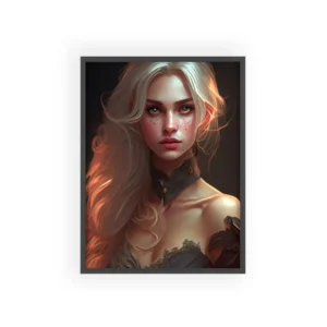 Woman with Long Blonde Hair Framed Poster