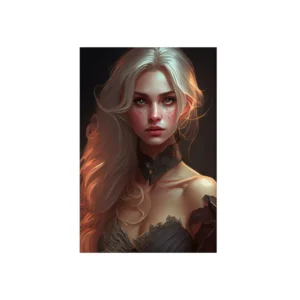 Woman with Long Blonde Hair Metal Poster