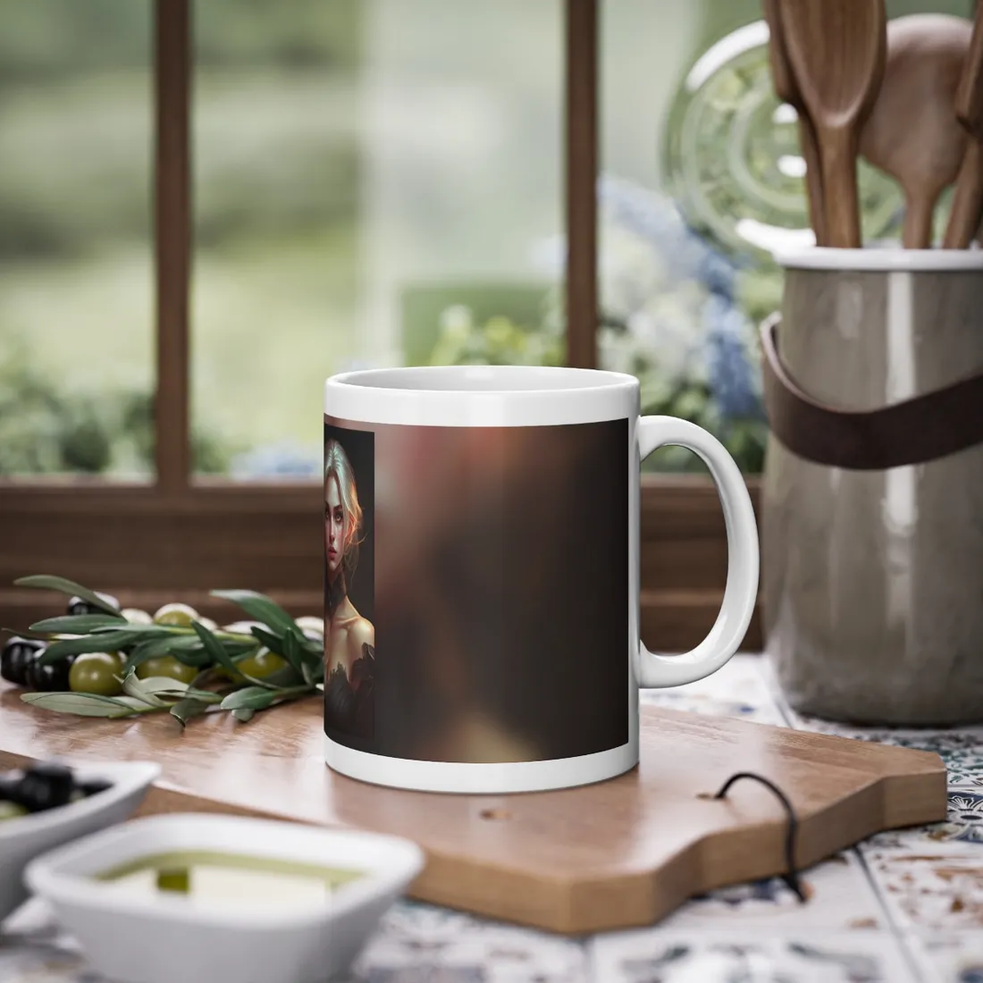 Blonde Beauty: Artistic Portrait of a Woman - Mug