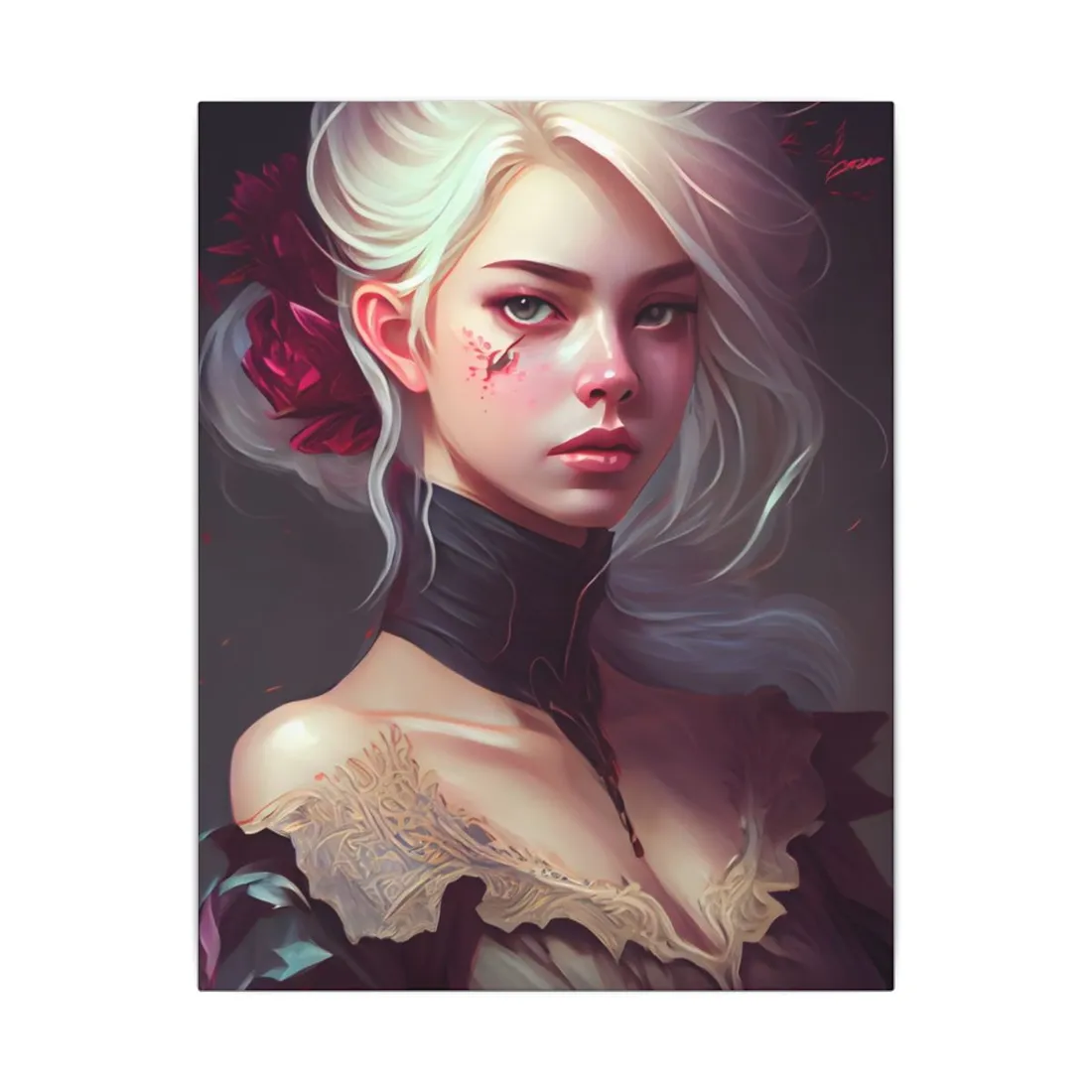 Blonde Beauty in Nature: Realistic Portrait Art - Canvas