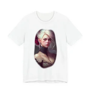 Woman with Red Flower T-Shirt