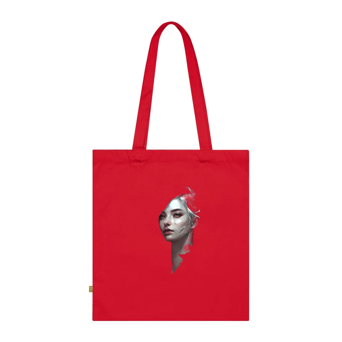 Blonde Beauty Portrait: Elegant Female Tote Bag - Tote Bag (Classic Red)