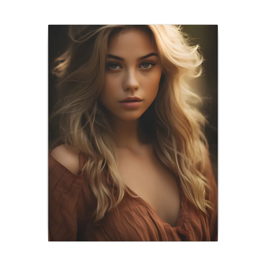 Blonde Casual Chic: Urban Outdoor Photography - Canvas