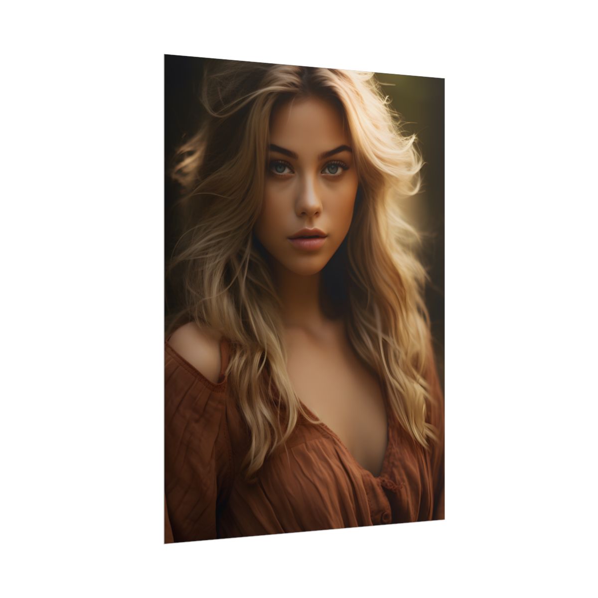 Blonde Casual Chic: Urban Outdoor Photography - Poster