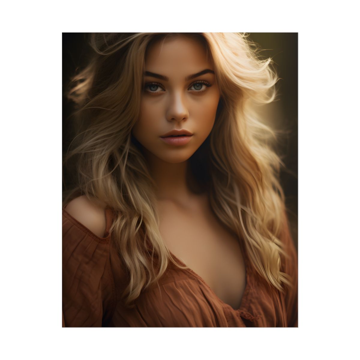 Blonde Casual Chic: Urban Outdoor Photography - Poster