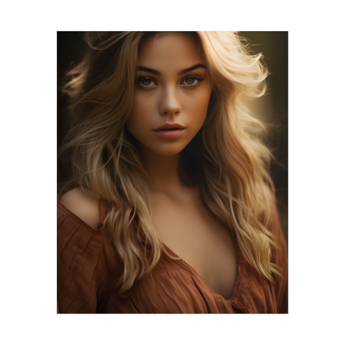 Blonde Casual Chic: Urban Outdoor Photography - Poster