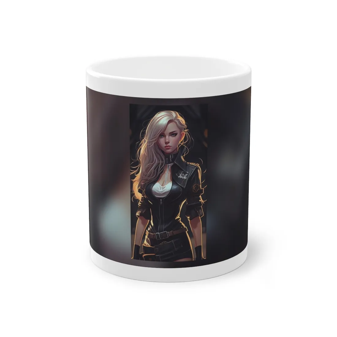 Blonde Female Police Officer: Calm Professional in Hotel Lobby - Mug