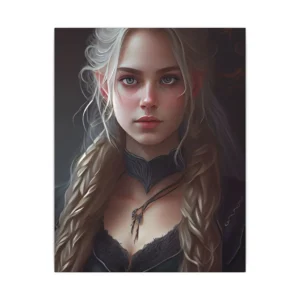 Woman with Long Braided Hair Canvas Print