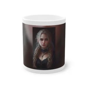 Woman with Long Braided Hair Mug